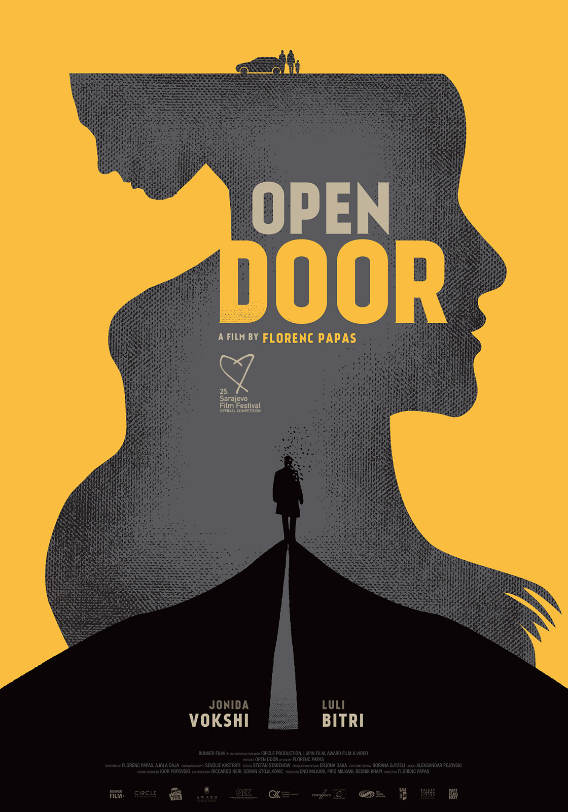 Film   poster movie Sisters yellow Albania Silhouette texture open door