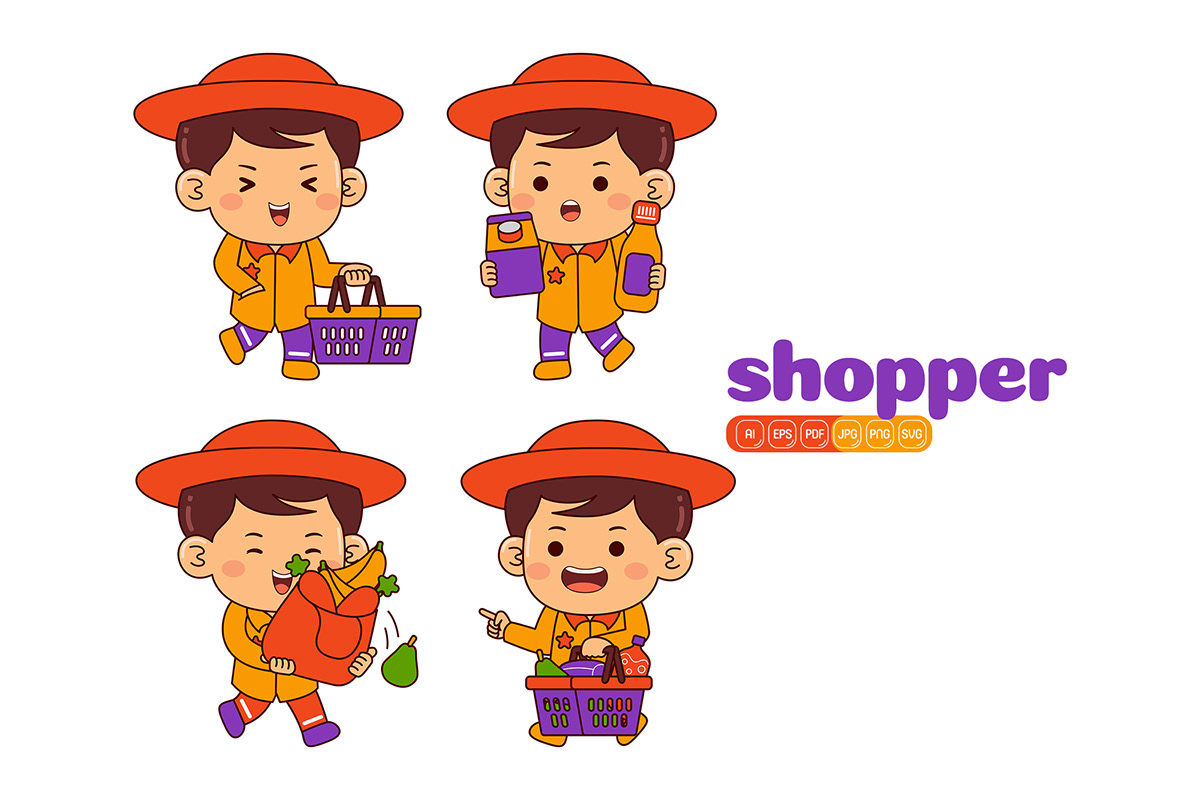 profession occupation Shopper customer job shop child worker boy kid