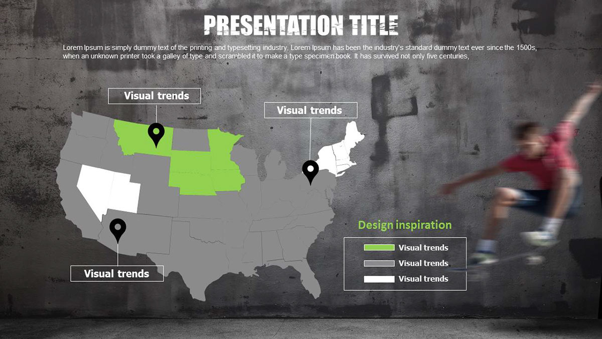 Keynote Powerpoint presentation presentation design skateboard Bicycle concrete city info infographic