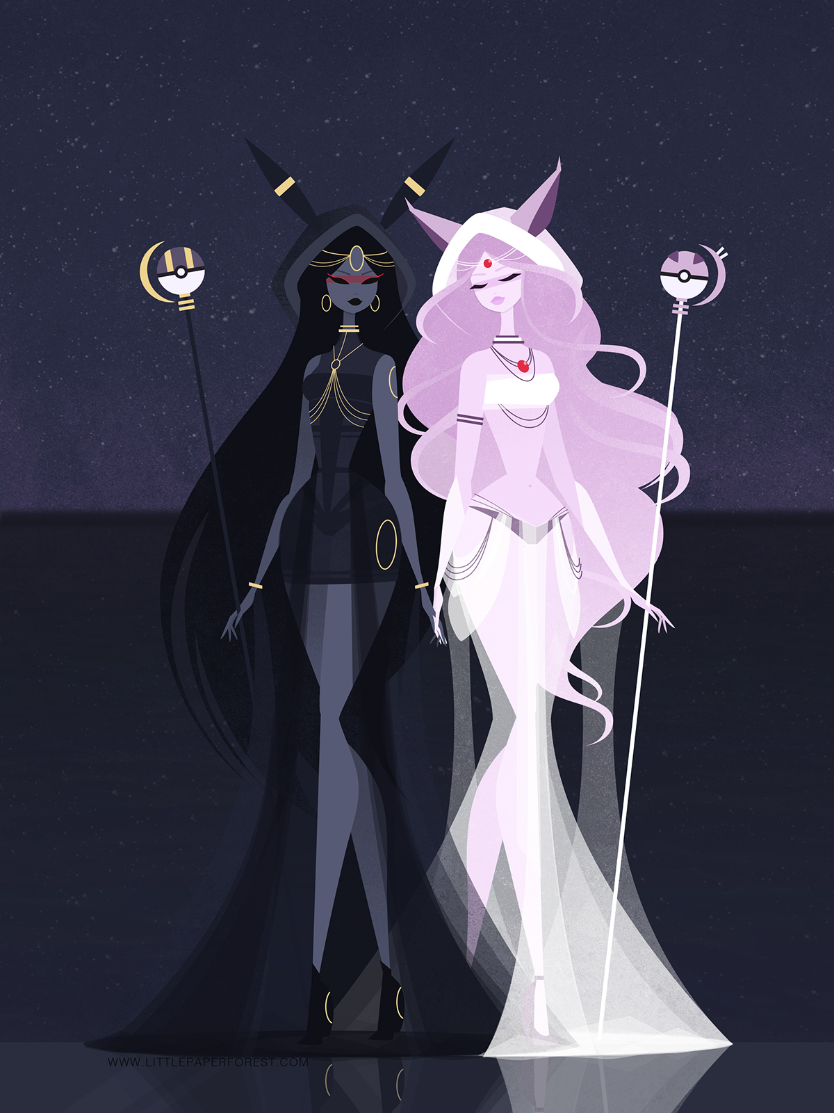 Pokemon Gijinka goddess light and dark goddesses Sun moon