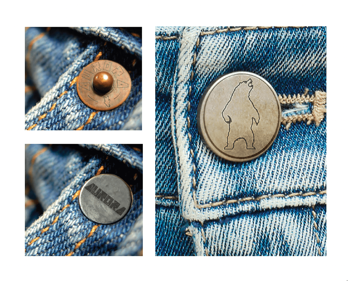 buttons Denim leather patch paper label rivets t-shirt
