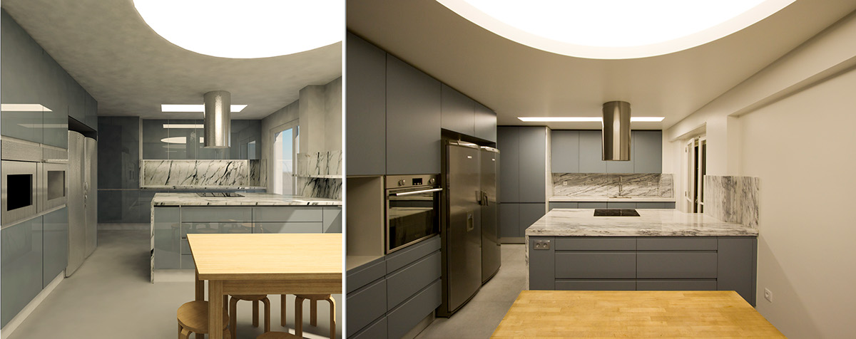 CGI interior design  architecture render vs reality