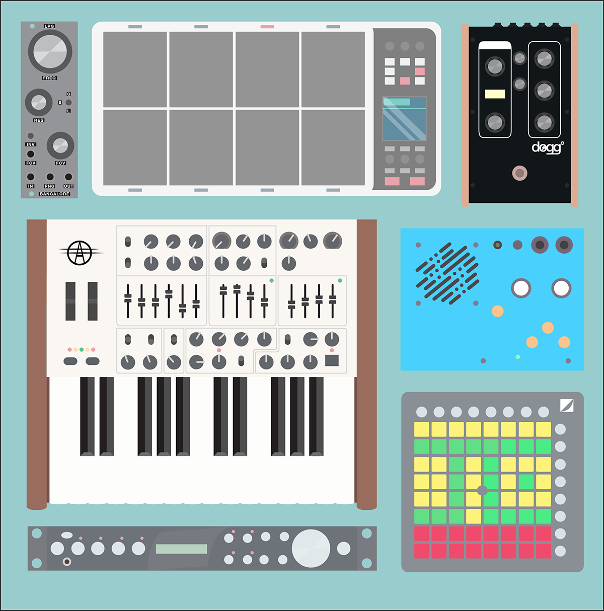 SYNTH synthesizer flat minimal Musical instruments