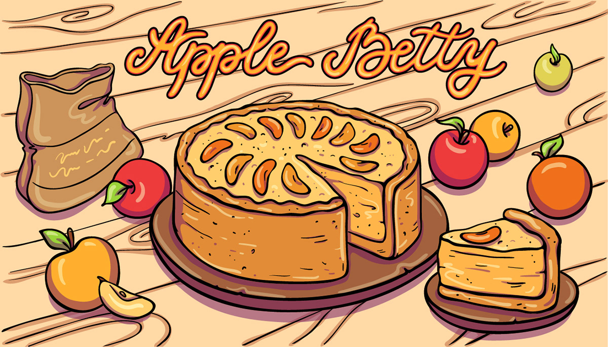 apple colorful Food  food illustration ILLUSTRATION  pie products styling  vector yummy