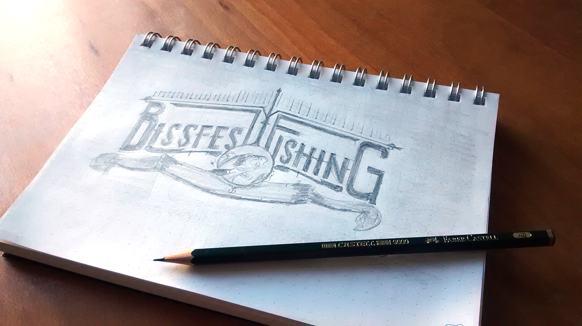 logo handmade fishing Retro design