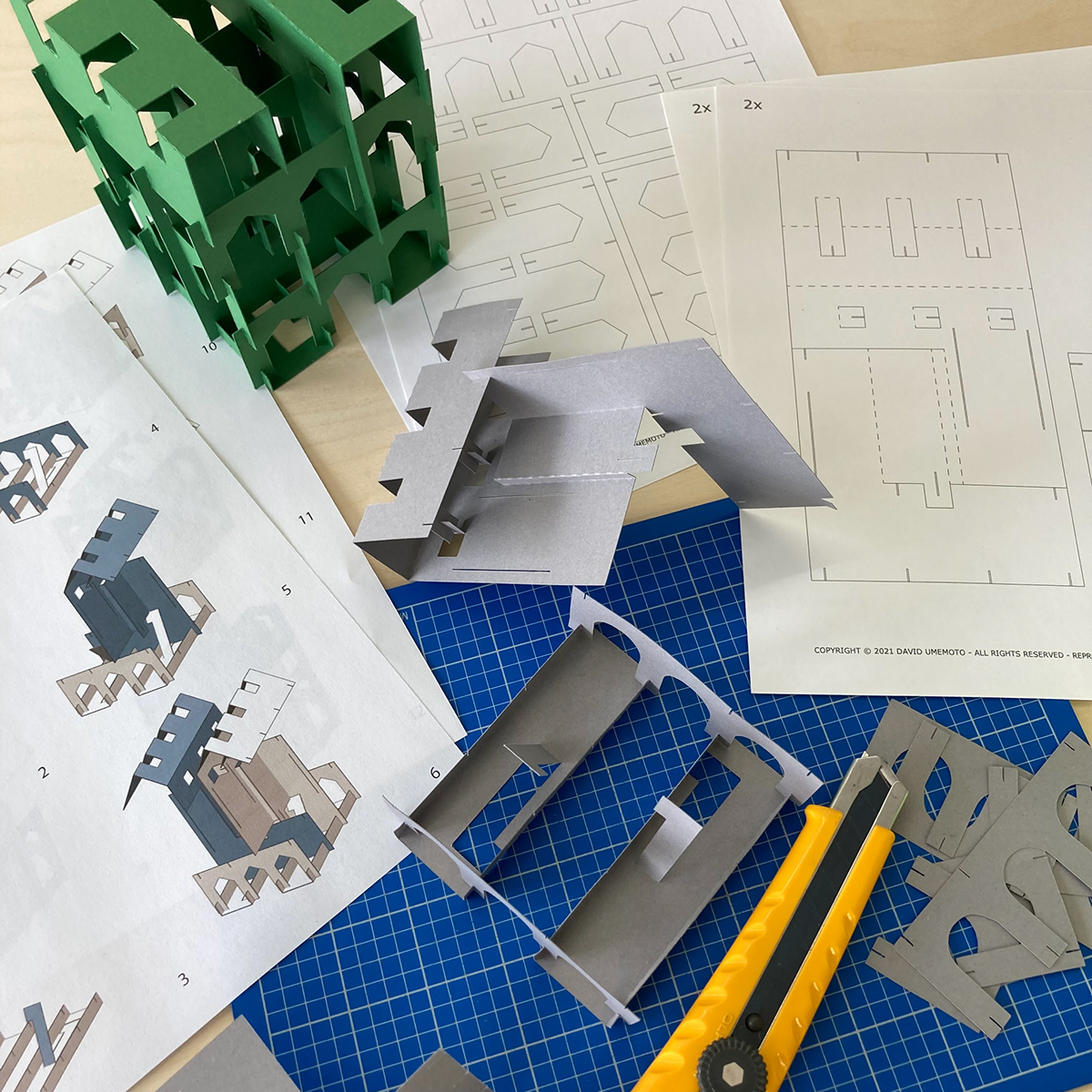 arches building cube cubic DIY geometry paper paper art papercraft papercut