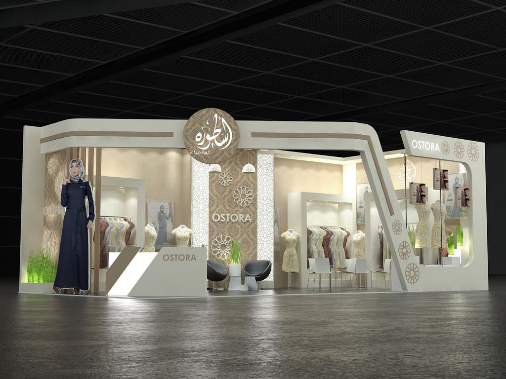 3D approved architecture booth egypt Exhibition  Fashion  Render Stand vray