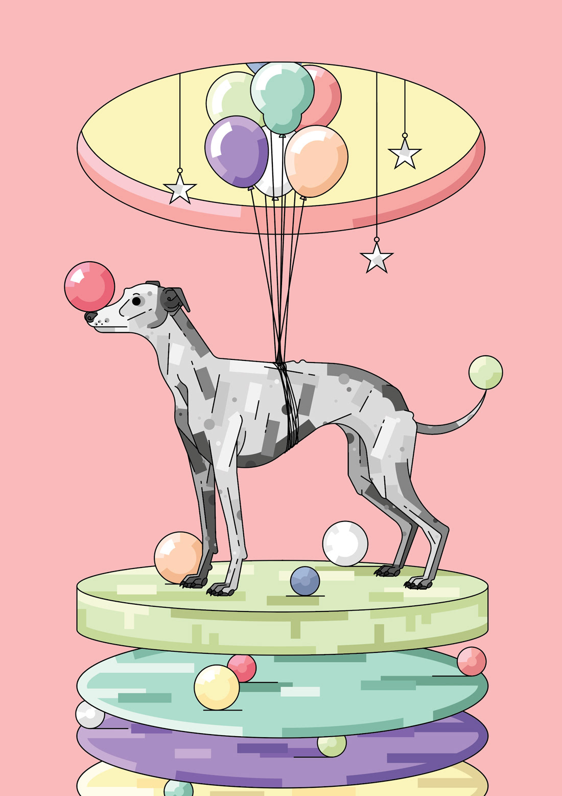 dog greyhound vector animals ILLUSTRATION  agalut aga lut Circus pies