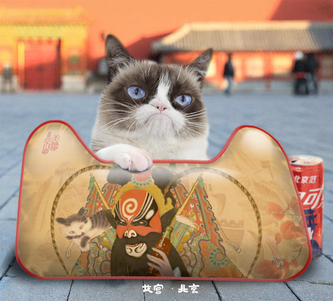 Cat cheongsam Chinese painting Coca-Cola coke ILLUSTRATION  shanghai tmall drink Double 11