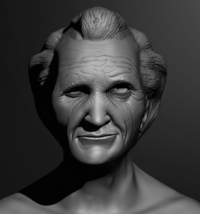 Zbrush Sculpt human face old man Maya realistic lighting