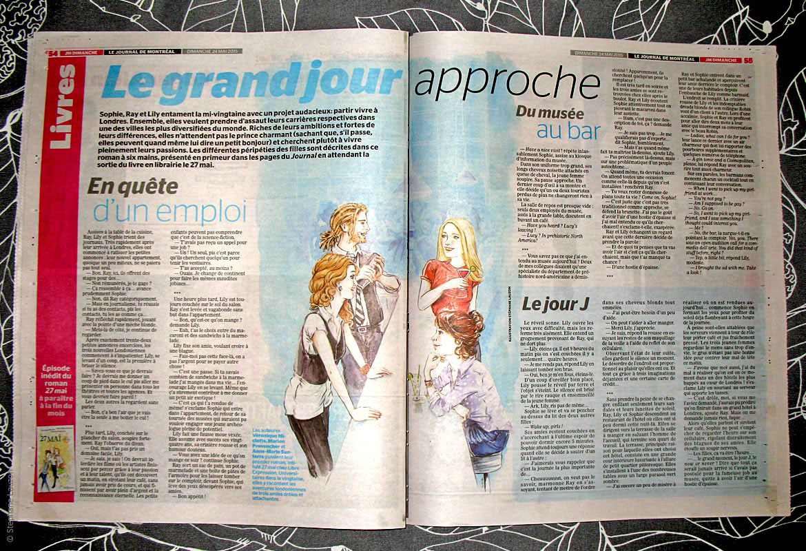 chick lit Journal de Montreal Roman 27 mai stephane lauzon slauz watercolor fashion illustration