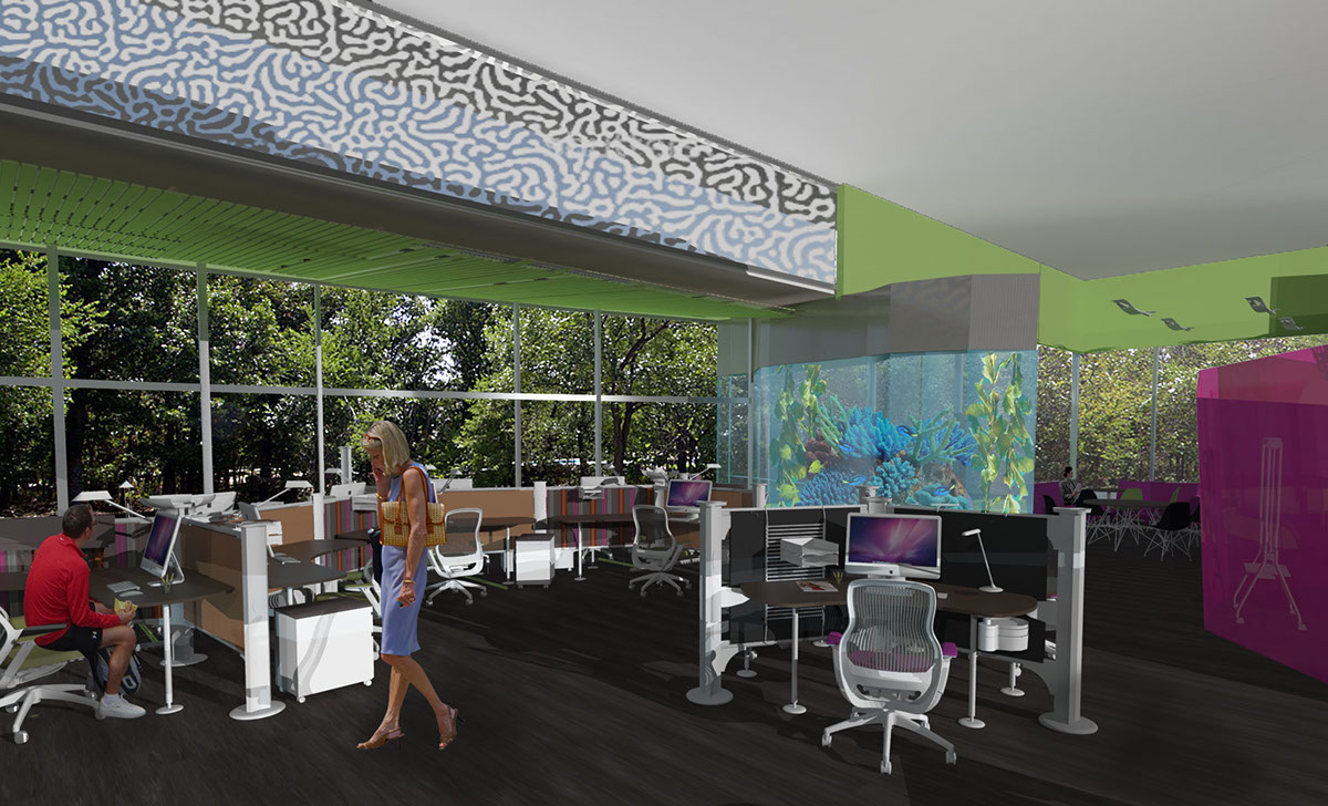 Office Design advertising design coral reef Blue ocean Corporate Intertiors