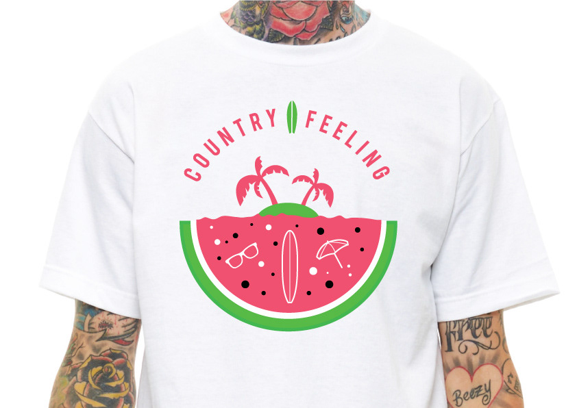 surfing t-shirt countryfeeling Jeffreysbay supertubes watermelon icecream bearded surf graphic Pop Art