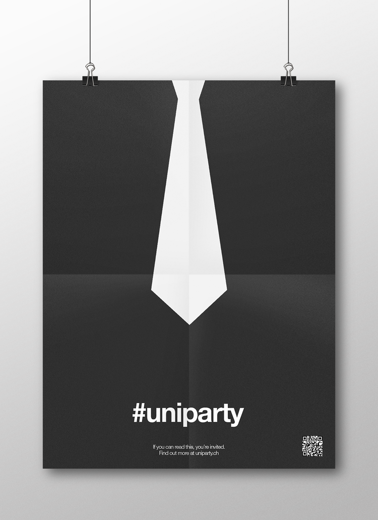 uniparty geneve Geneva University kraev alexander ads posters poster advertisement Switzerland color vivid minimal clean