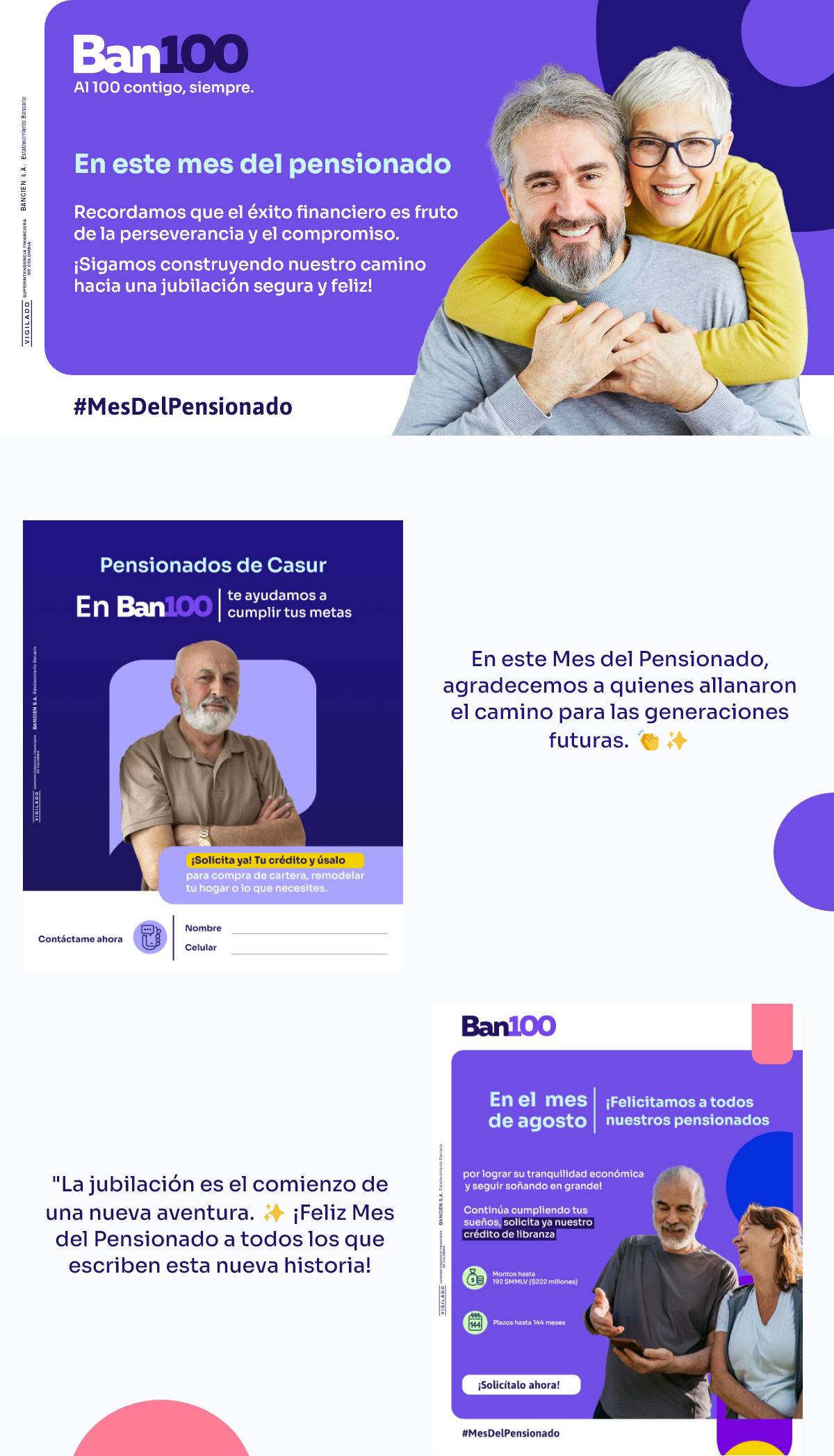 crédito post social media designer graphic Socialmedia marketing   Bancos pensionados