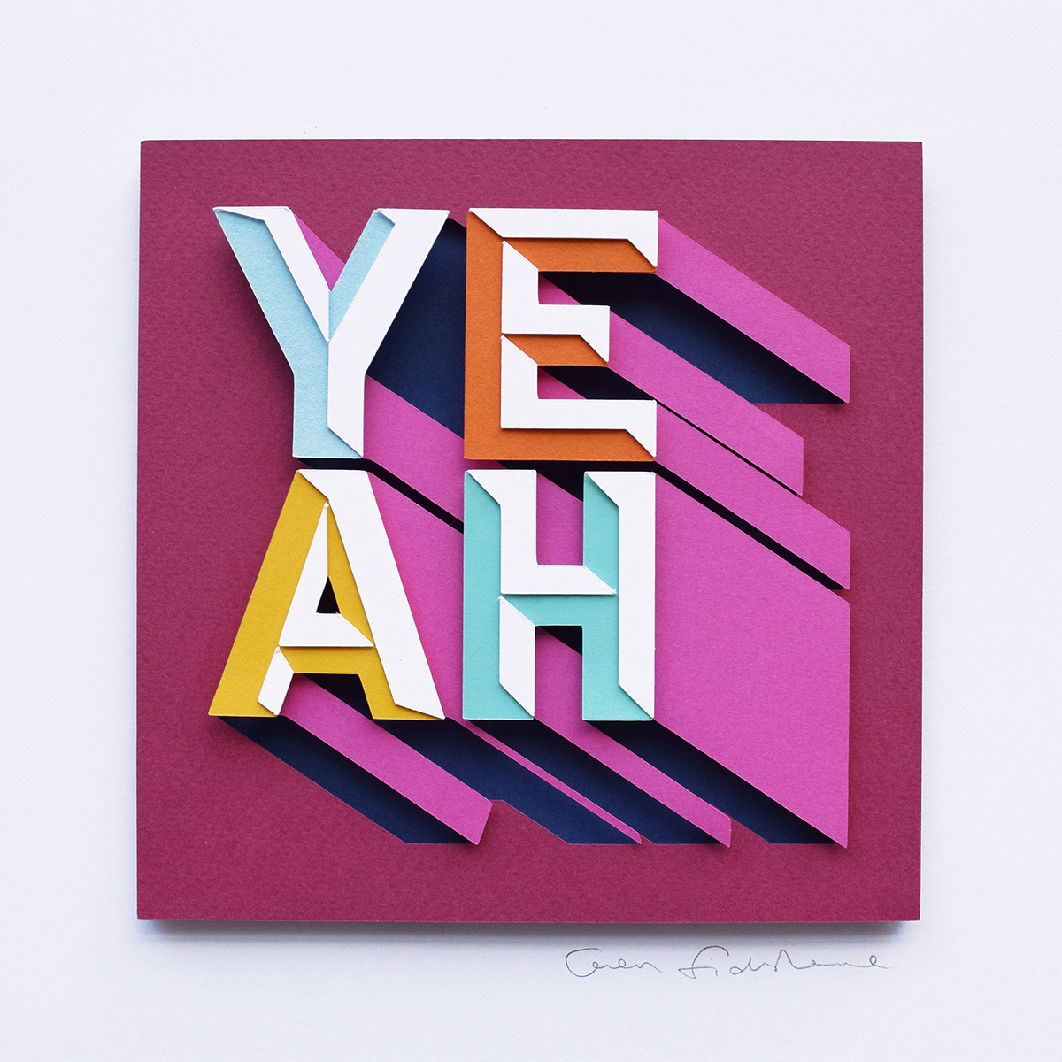 handcraft papercraft Original Artwork greetings cards typography   papercut handmade