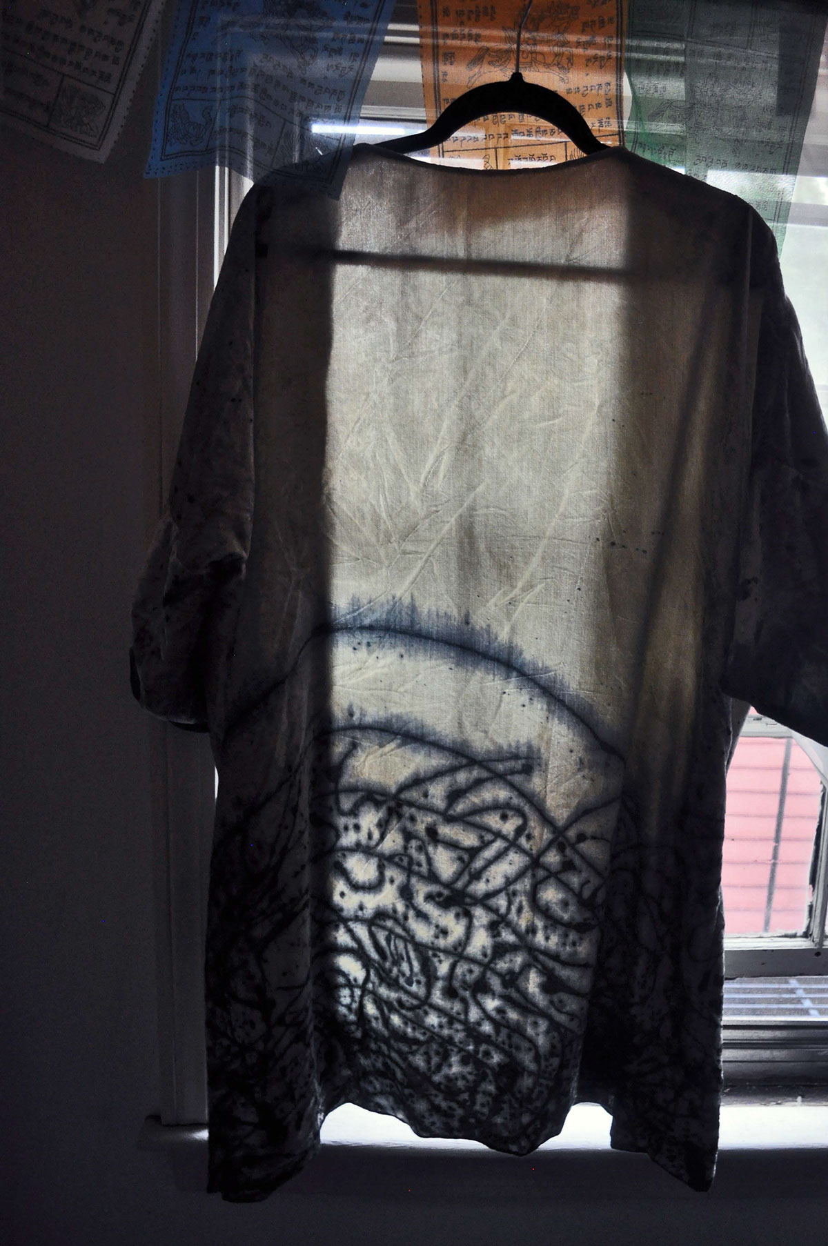 velvet handmade Handdyed tiedye Silkpainting jacket forsale