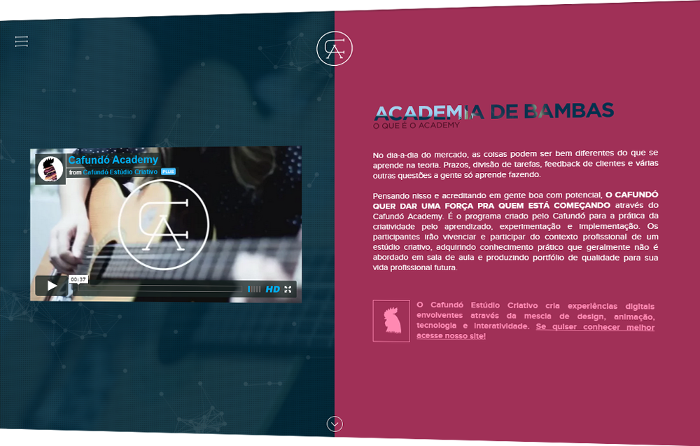 course subscriptions cafundo Florianopolis Brazil Website video live capture studio design