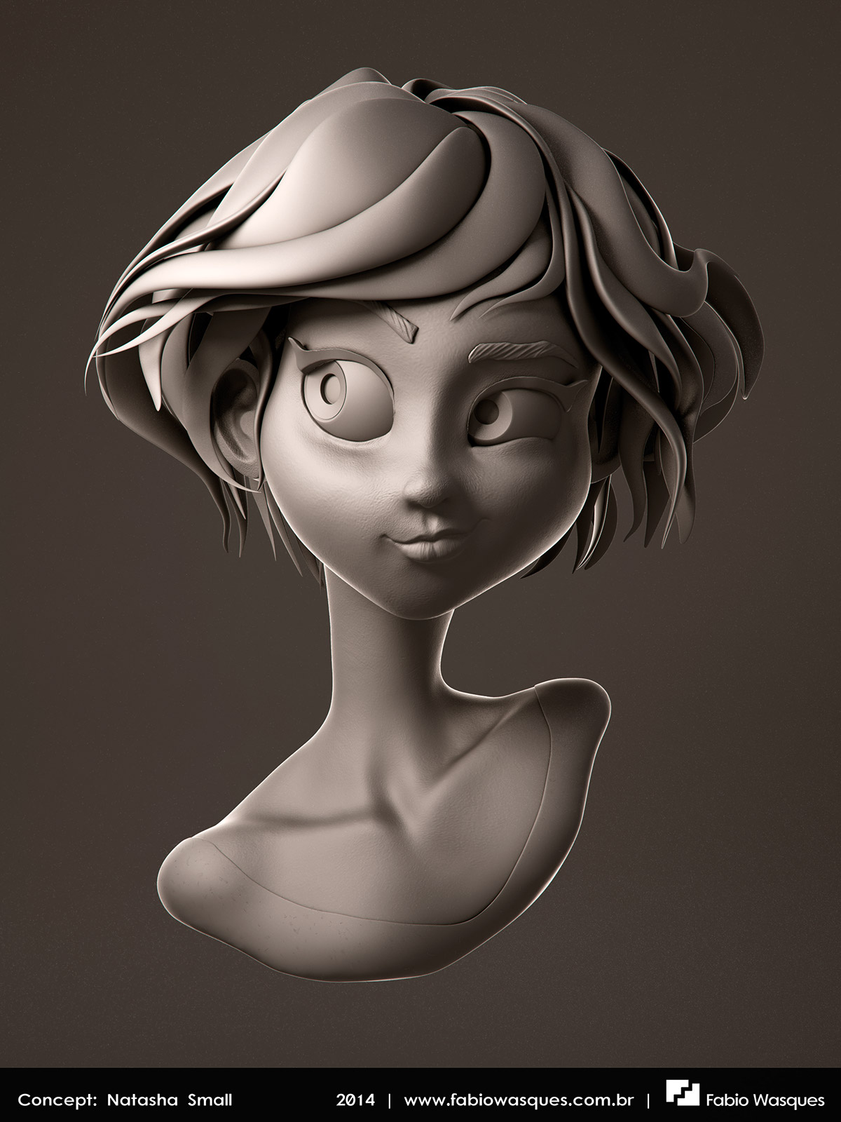 cartoon Zbrush 3dsmax Mudbox girl Sculpt CG Character vray redhead pretty freckles