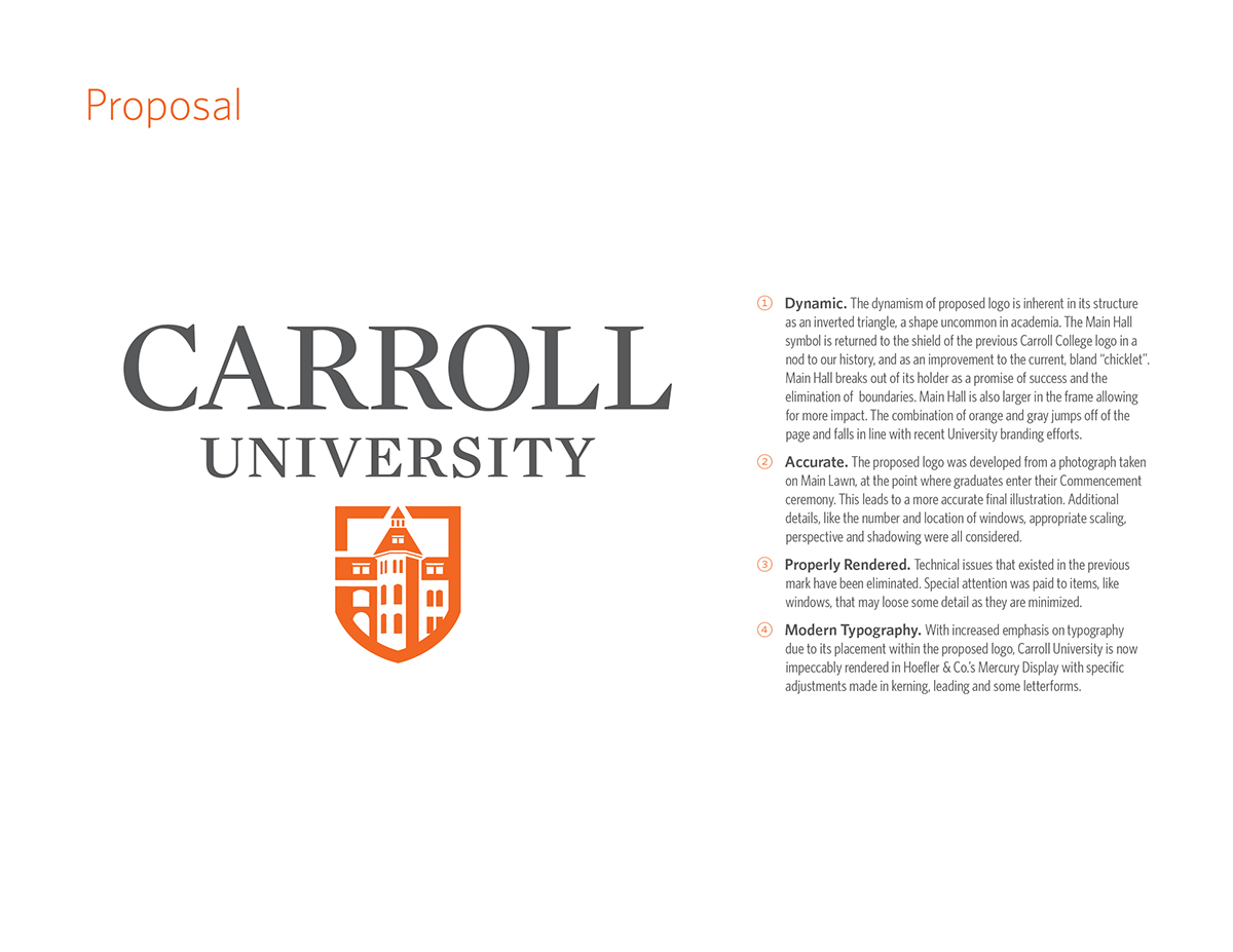 carroll University logo Waukesha Wisconsin Milwaukee college brand identity