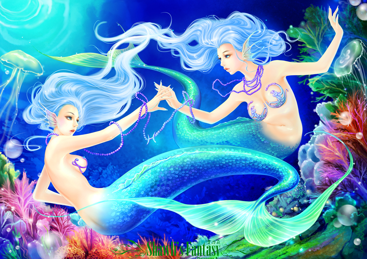 Astrology Horoscope zodiac calendar signs anime mythology scorpio mermaid nymph goddess God fish Birthday decoration