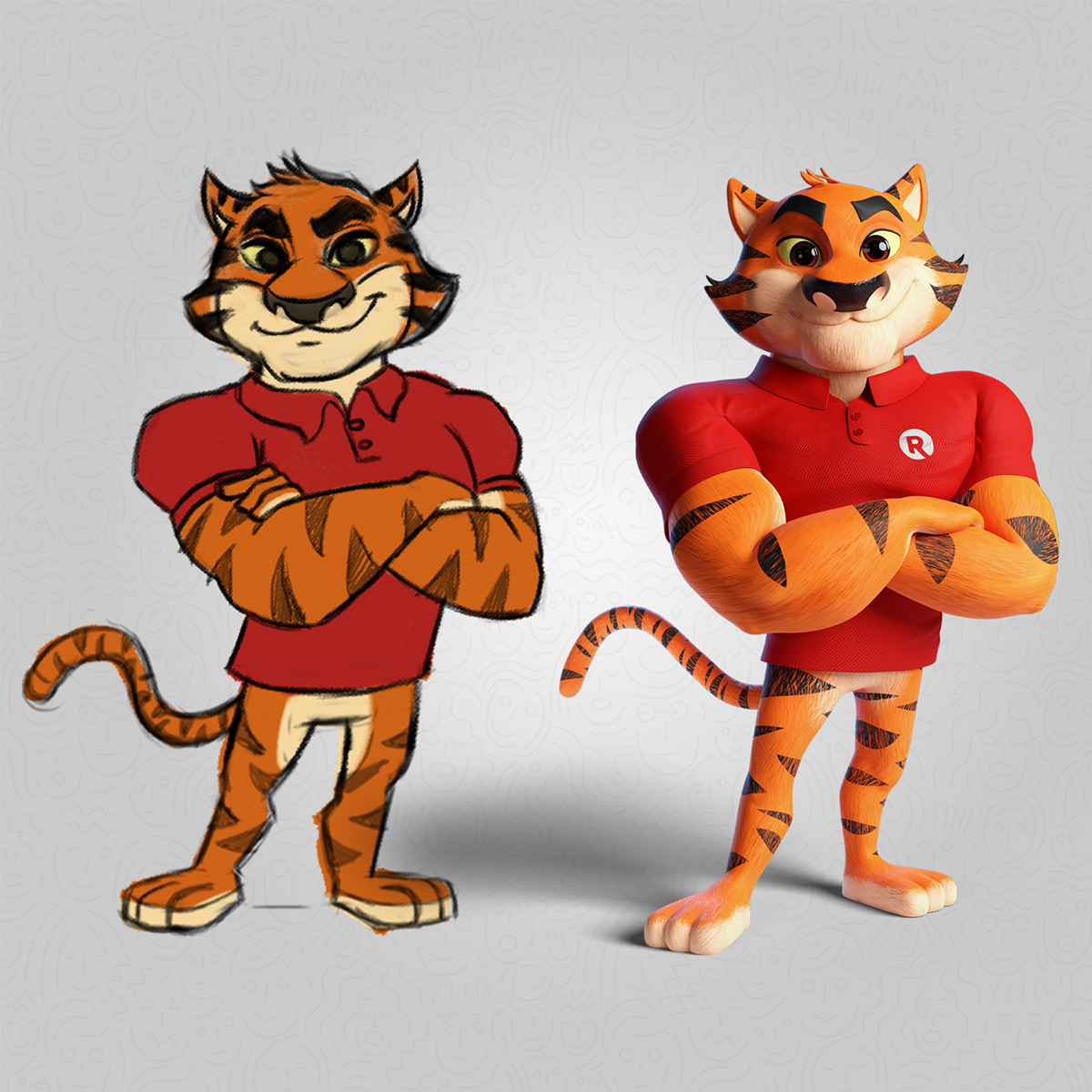 3D Character design  mascote mascote 3d Modelagem 3D personagem Personagem 3D tiger Tigrão da realiza tigre