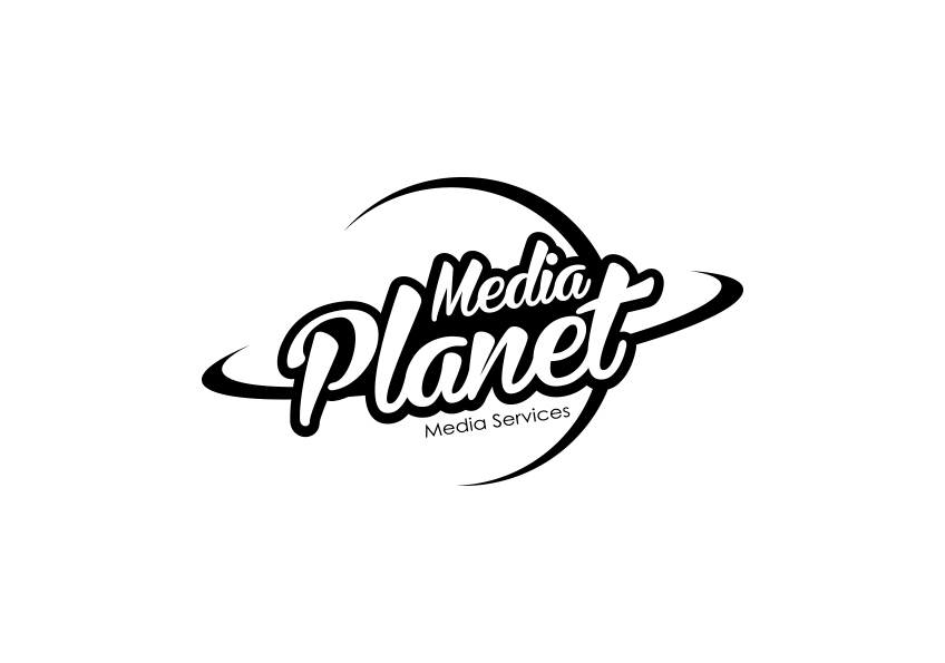 planet media Space  logo yellow stationary Orbit