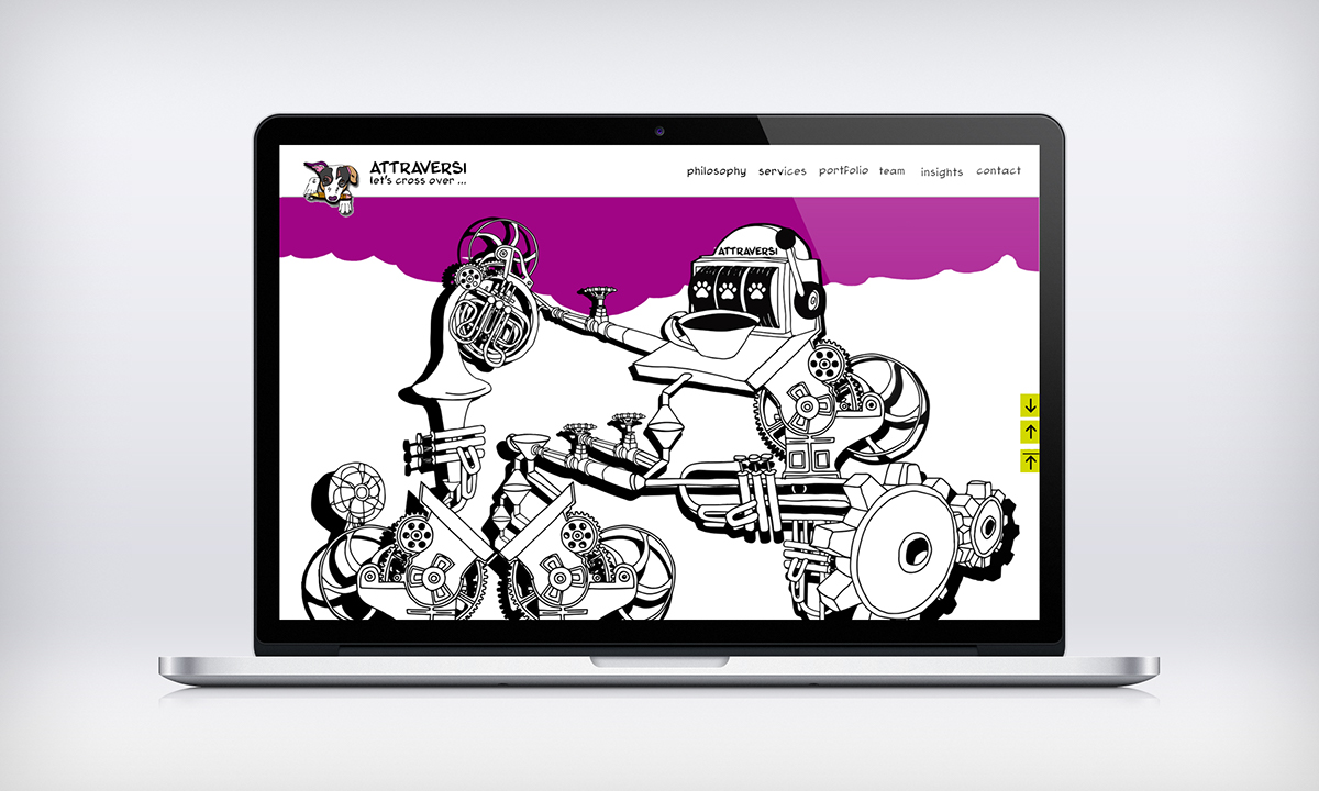 drawing style Paralax Website one site website consultancy agency Netherlands Haarlem art directoring