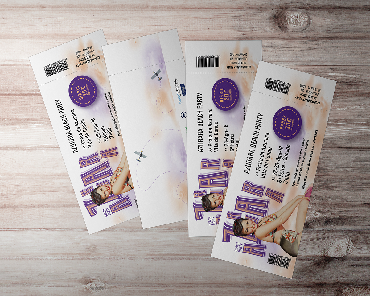 Music Festival beach party Events posters flyers tickets merchandising photo collage mockups brand