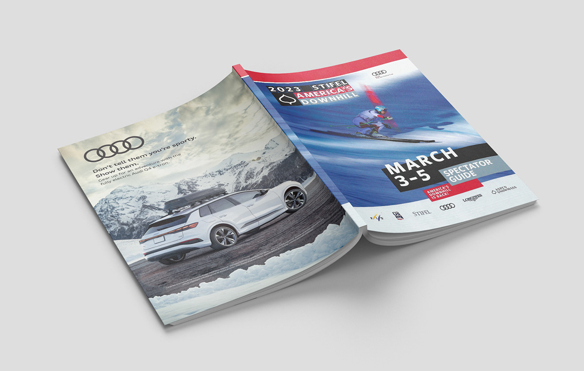 Adobe Portfolio skiing print ad Graphic Designer CMYK magazine spread marketing   Audi fis FISWorldcup