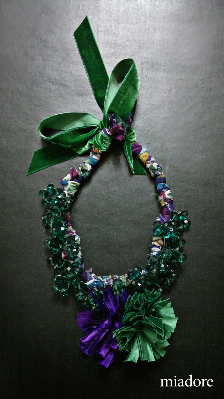 miadore crystals prints fabric accessories Necklace floral colors