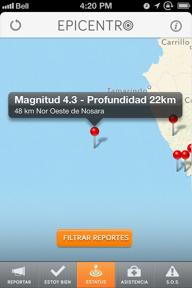 mobile Earthquakes app  dal temblor  temblores  sismo  terremoto  costa rica