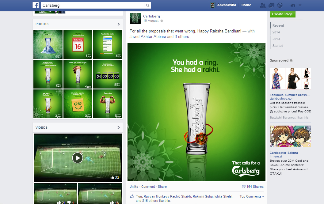 Carlsberg social media facebook digital