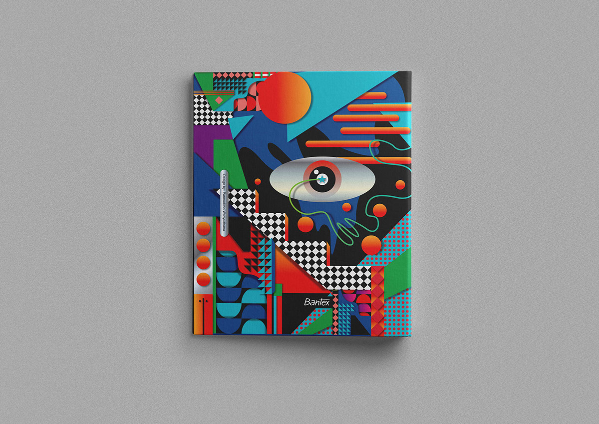 Binder graphic graphic design  abstract memphis style geometric ILLUSTRATION  eye play bantex