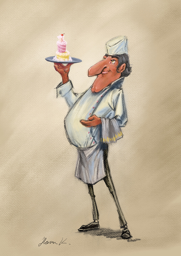 cartoon cartooncharacter Character characterdevelopment chef cooking digitalpainting ILLUSTRATION  pastry whimsical