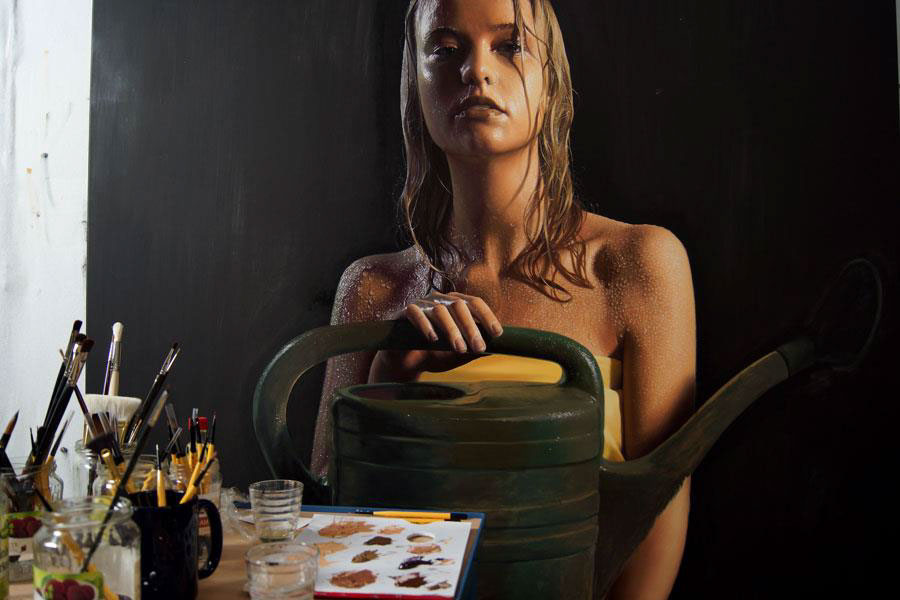 oil Realism hyperrealism photorealism faces portrait girls