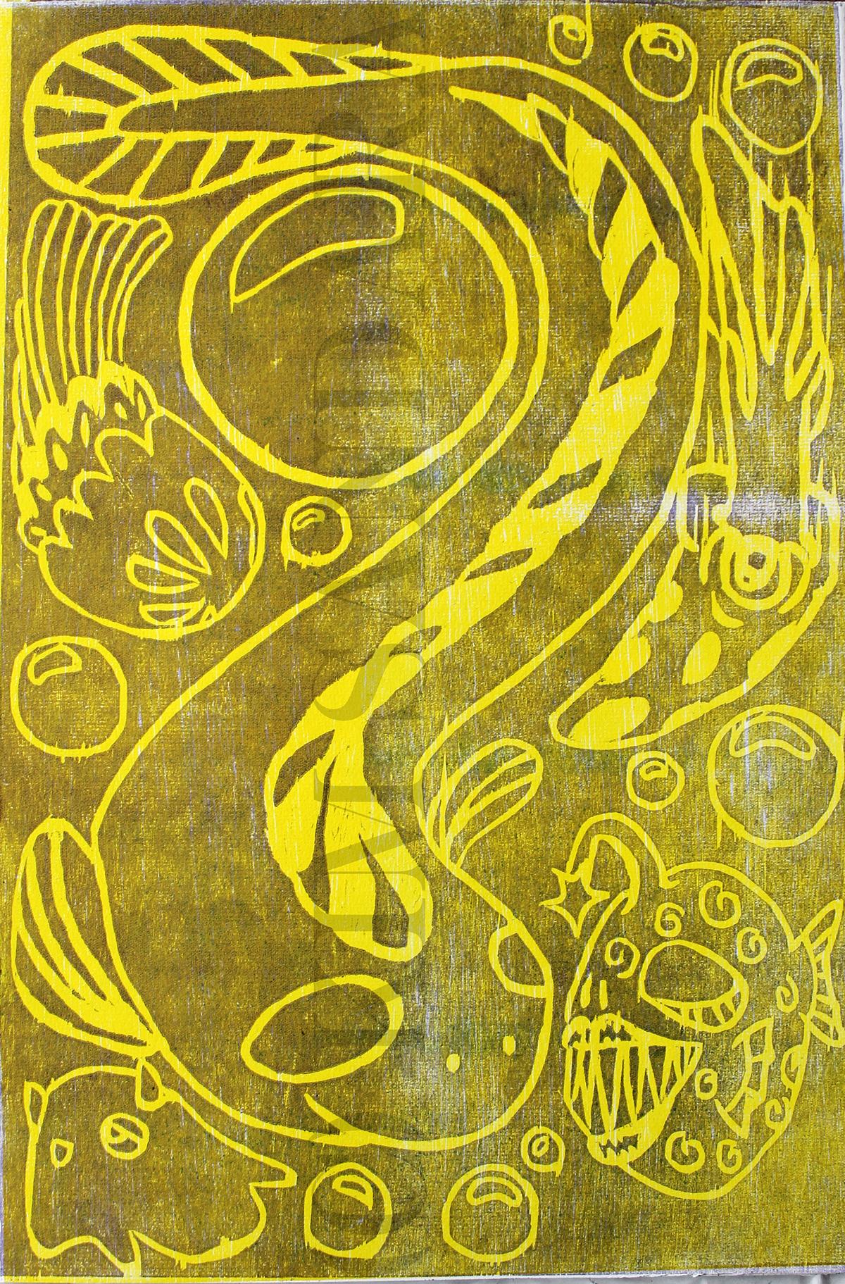 relief print printmaking color