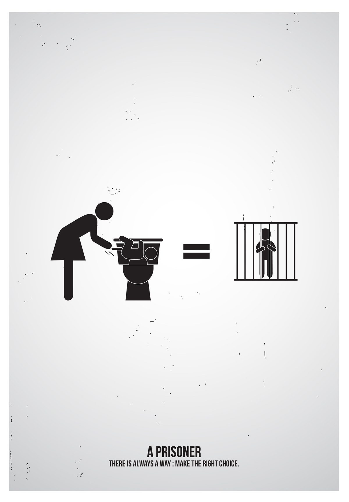 baby dumping murderer criminal prisioner campaign Public Service Awareness pictogram simple storyboard TV Commercial