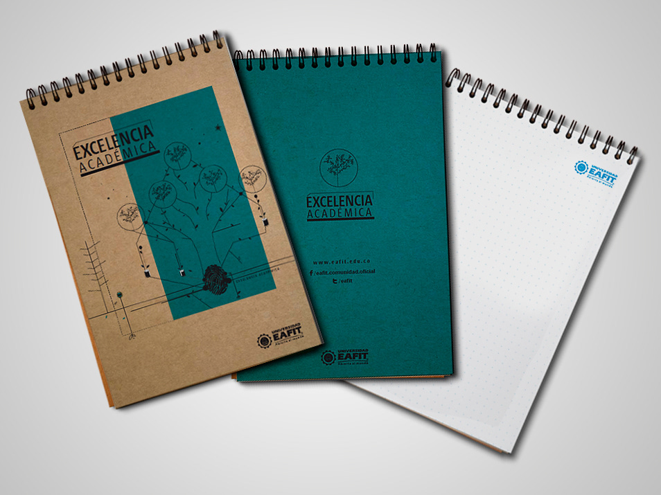 libreta notebook Cuaderno excelencia academia universidad EAFIT medellin colombia saber educación diseño grafico imagen identidad