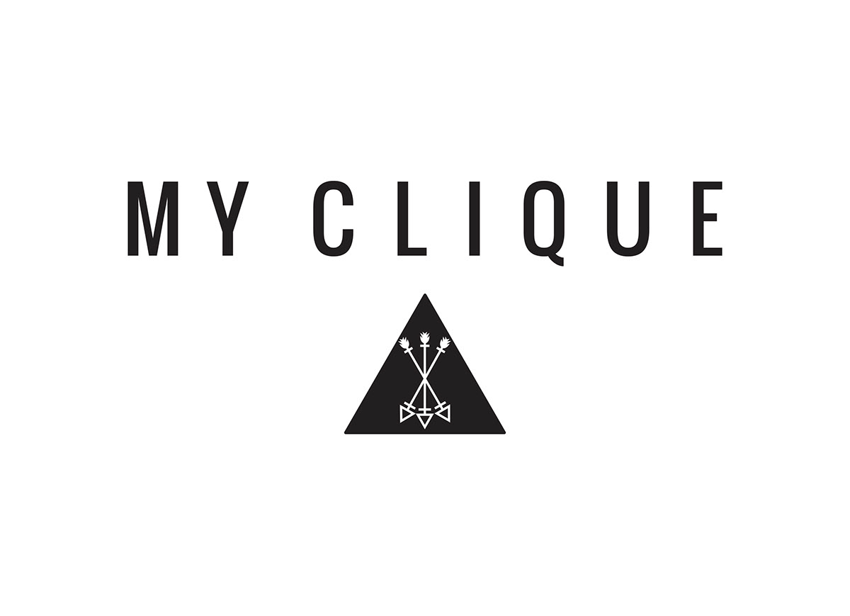 My Clique Label colours arrow typograhy
