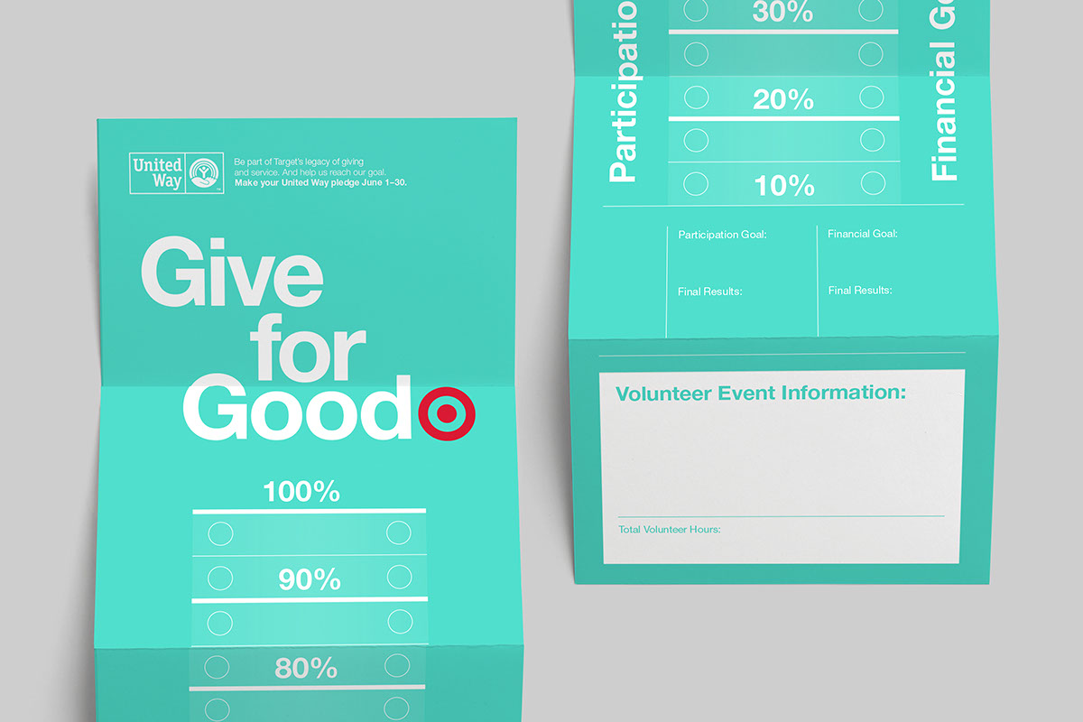 target United Way give for good campaign internal print