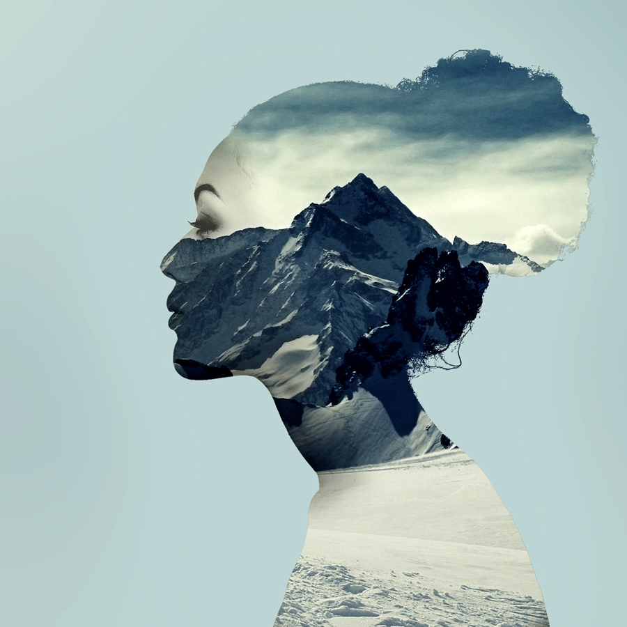 double exposure portraits graphic design 