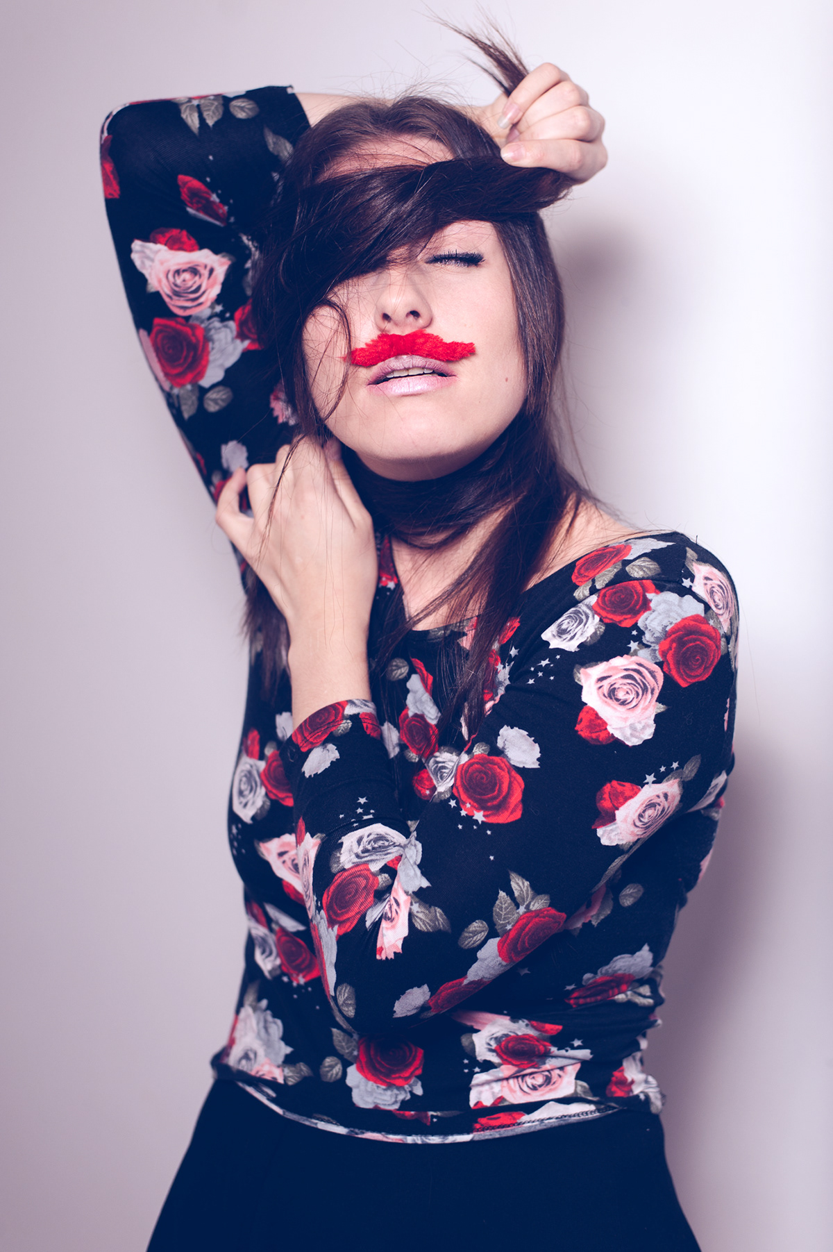 Movember styling  clothes girl woman studio one light