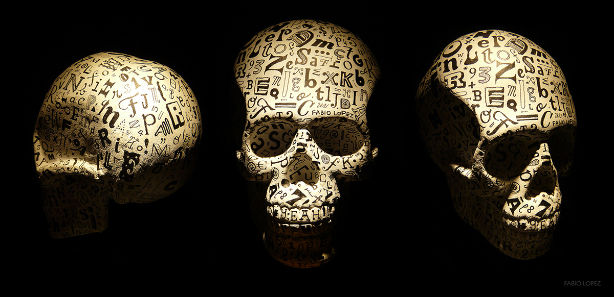 caveira skull crânio type tipografia letras Letterform calavera lettering typography  