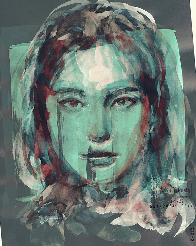 face study Style ILLUSTRATION  painting   Drawing  artwork brush portrait kaisq