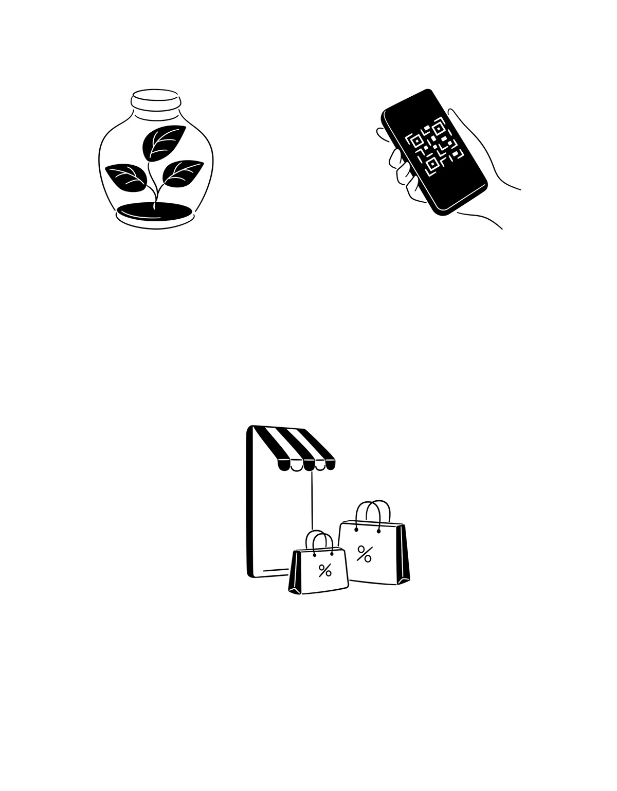 set of black and white icons for the e-commerse website
