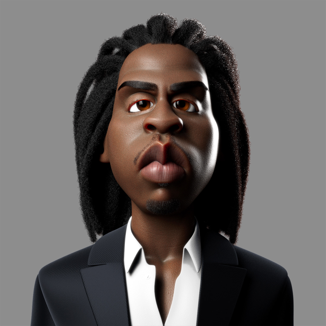 3D cartoon Jayz portrait