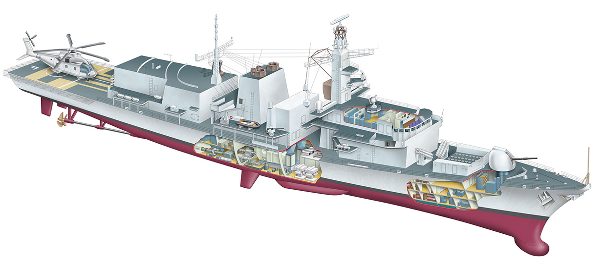 technical technical illustration cutaway warship naval Military maritime conflict War