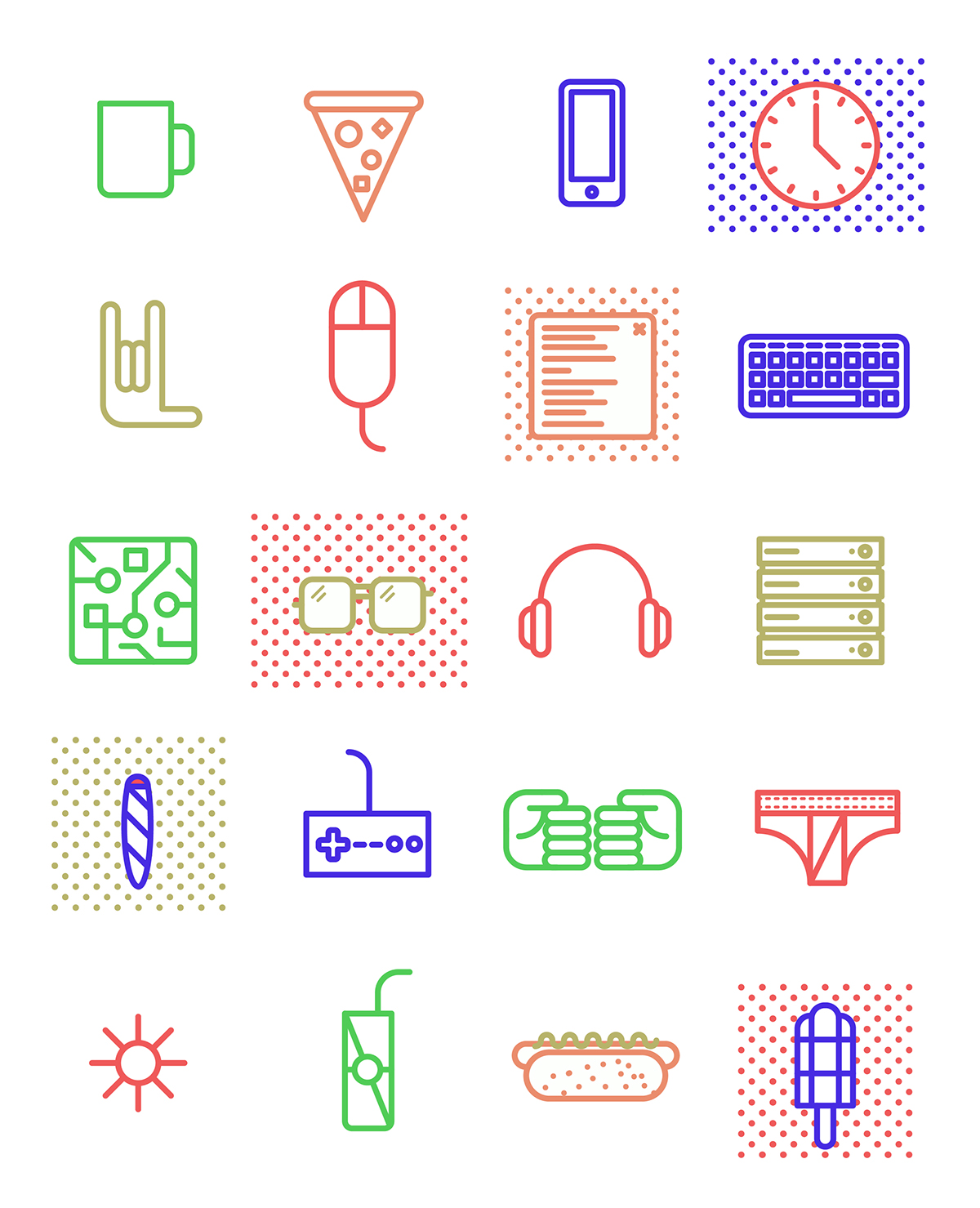 Work  play icons