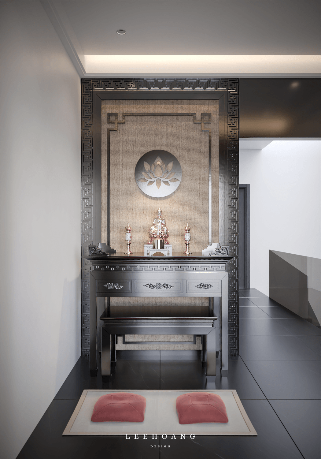 interior design  architecture 3dsmax vray corona visualization Phòng thờ altar Mordern luxury